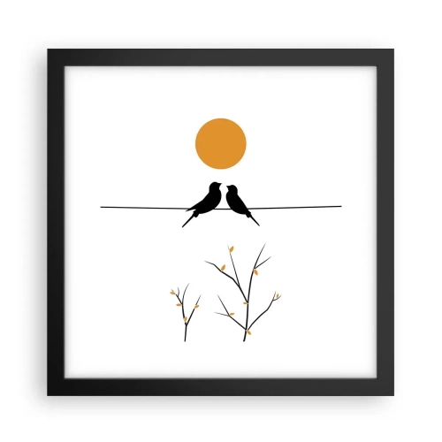 Affiche dans un cadre noir - Poster - Soirée pour rossignols - 30x30 cm