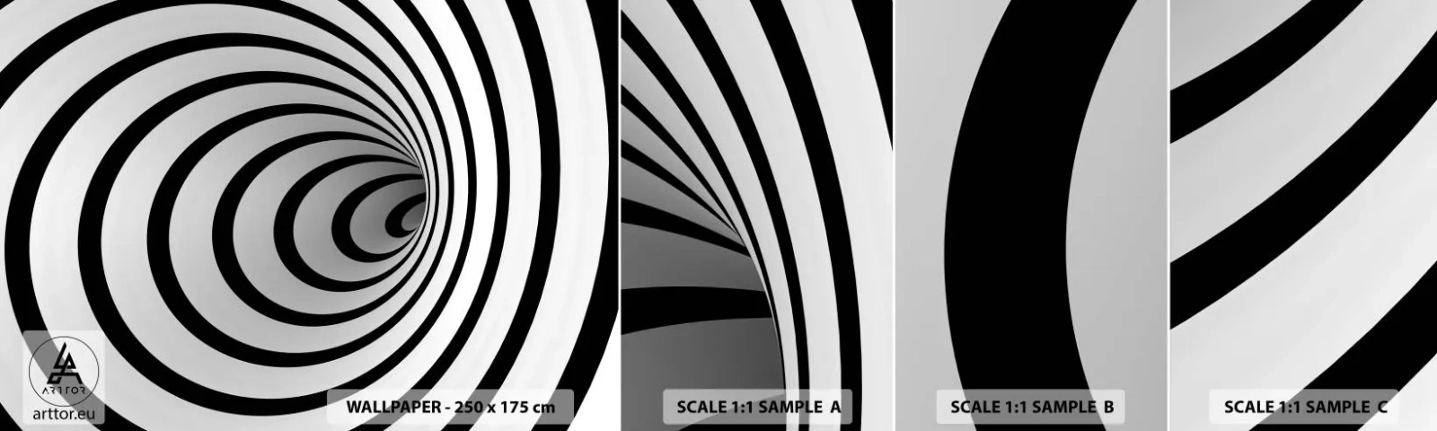 Échantillon de Papier Peint Autocollant Deluxe Sticker - Tu ne peux pas y résister aussi ? - Abstraction, 3D, Vortex - 100x30 cm