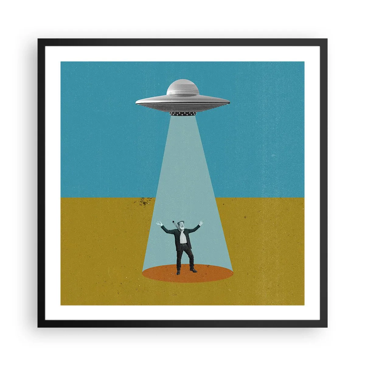 Affiche dans un cadre noir - Poster - Rencontre proche - 60x60 cm