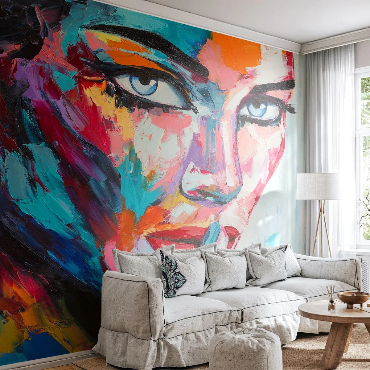 Papier Peint Photo Premium Canvas - Notre premier secret - Portrait d'une femme, Affronter, Morceau - 500x350 cm