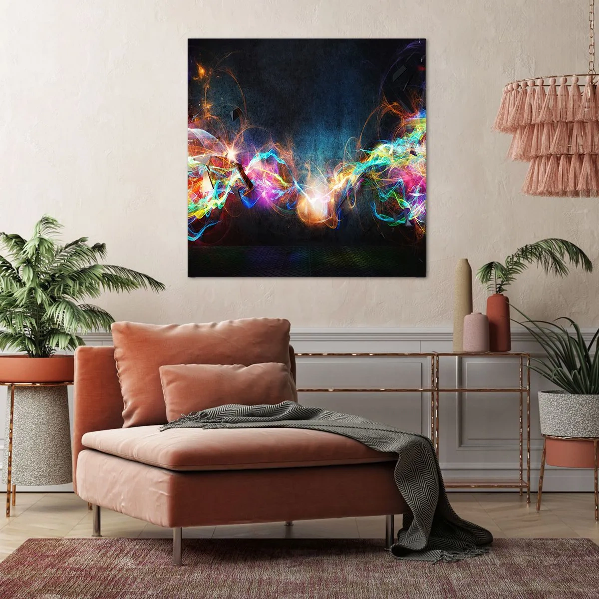 Impression sur toile - Image sur toile - Joyeusement contre l'obscurité - 30x30 cm