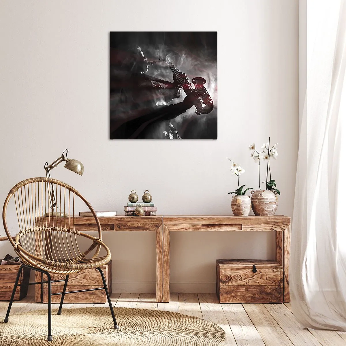 Impression sur toile - Image sur toile - Dans les brumes du jazz - 60x60 cm