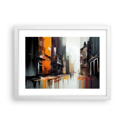 Affiche dans un cadre blanc - Poster - Jour de pluie - 40x30 cm