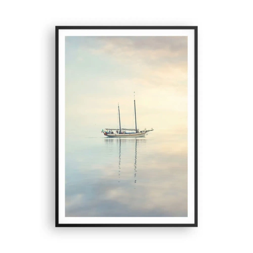 Affiche dans un cadre noir - Poster - Dans une mer de silence - 70x100 cm