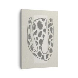 Impression sur toile - Image sur toile - Motif organique abstrait dans des tons de gris - 70x100cm - Une étrange créature - Décoration murale moderne pour le salon et la chambre ARTTOR