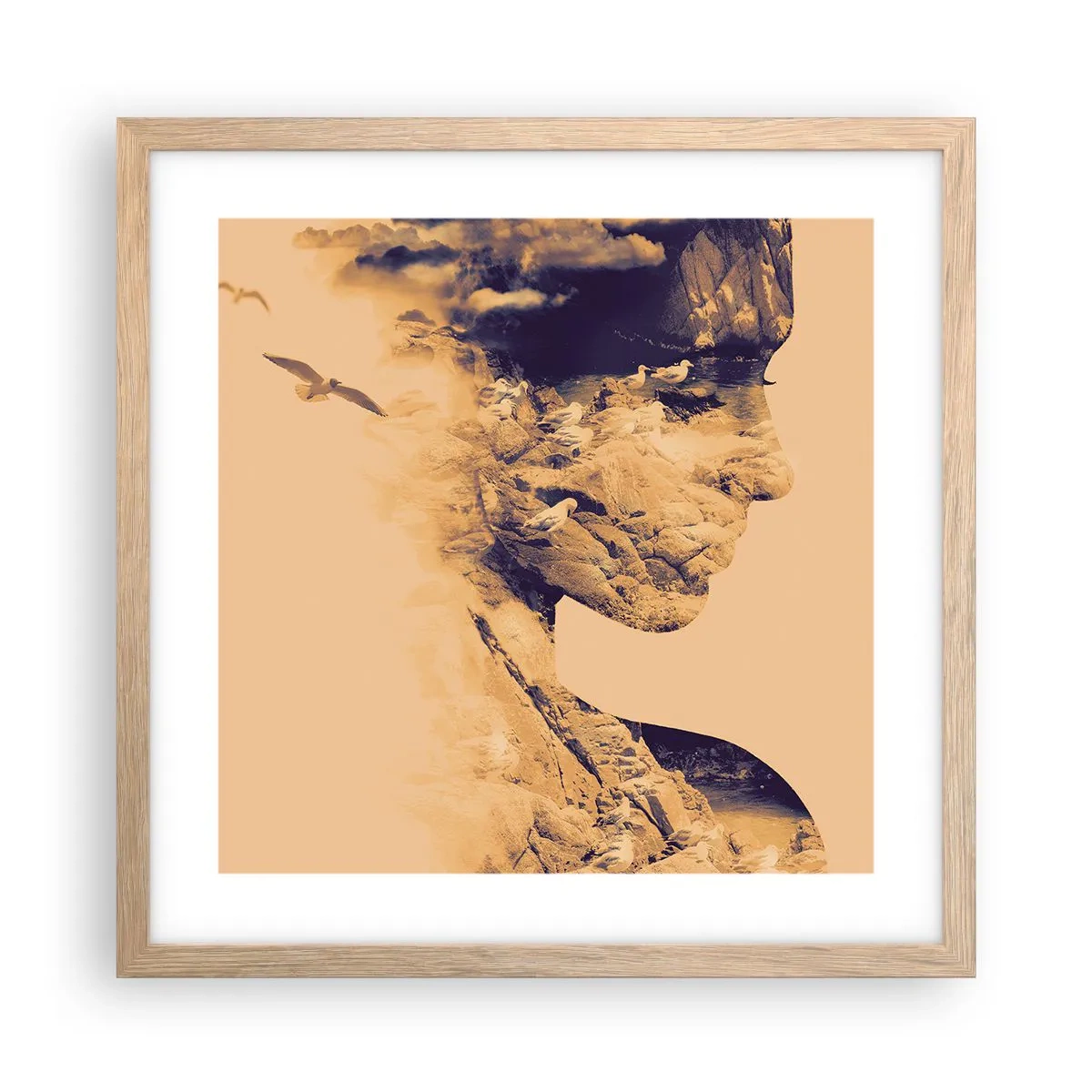 Affiche dans un chêne clair - Poster - Beauté de la nature - 40x40 cm