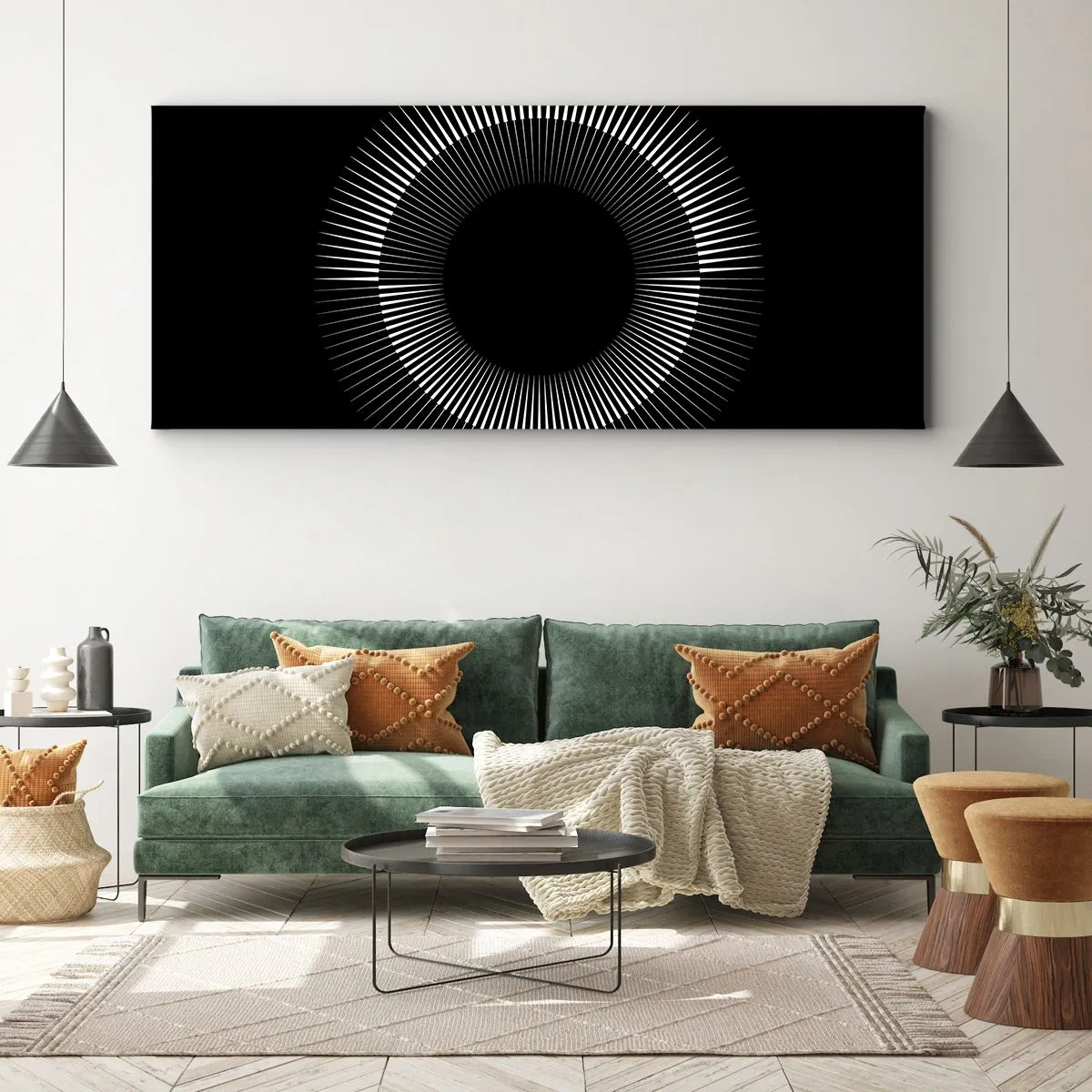 Impression sur toile - Image sur toile - Soleil noir - 100x40 cm