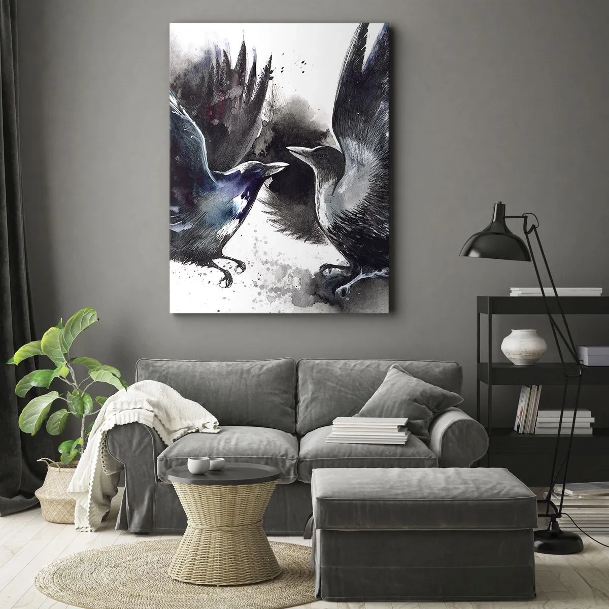 Impression sur toile - Image sur toile - Le corbeau des corbeaux - 65x120 cm