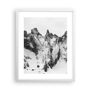 Affiche dans un cadre blanc - Poster - Crête dangereuse de granit - 40x50 cm