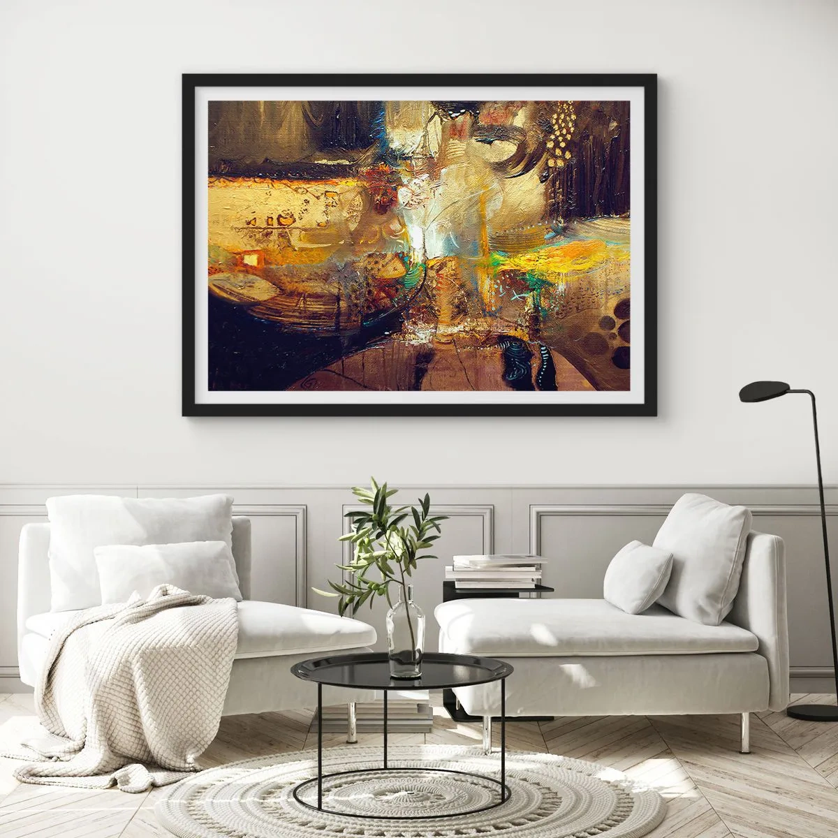 Affiche dans un cadre noir - Poster - Froid, tiède, chaud - 91x61 cm