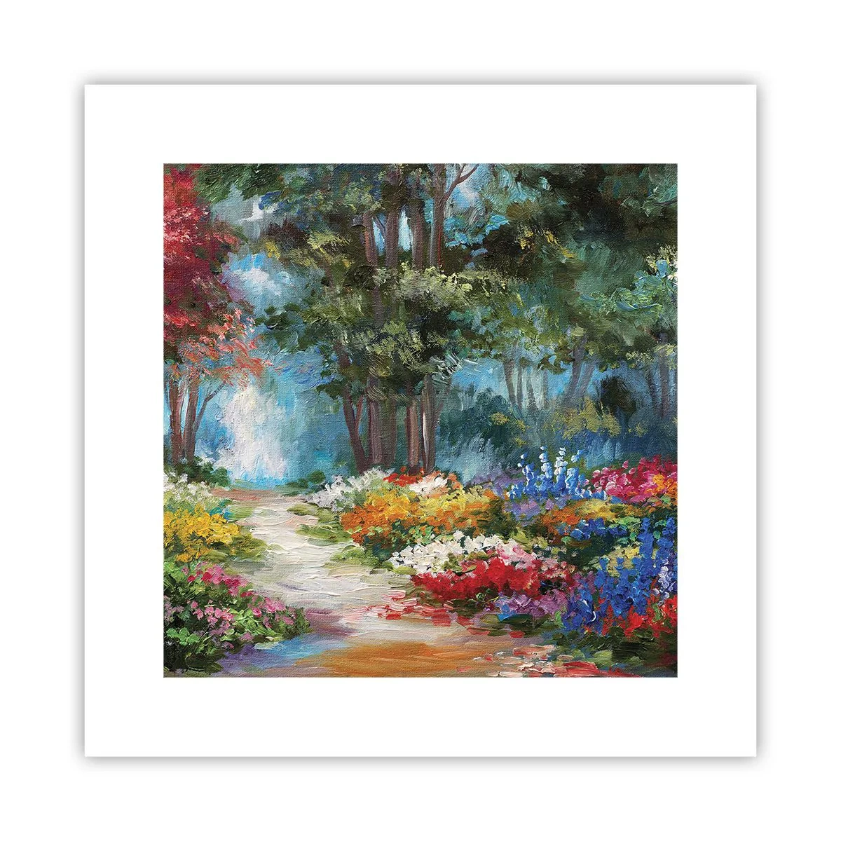 Affiche - Poster - Jardin forestier, forêt de fleurs - 30x30 cm