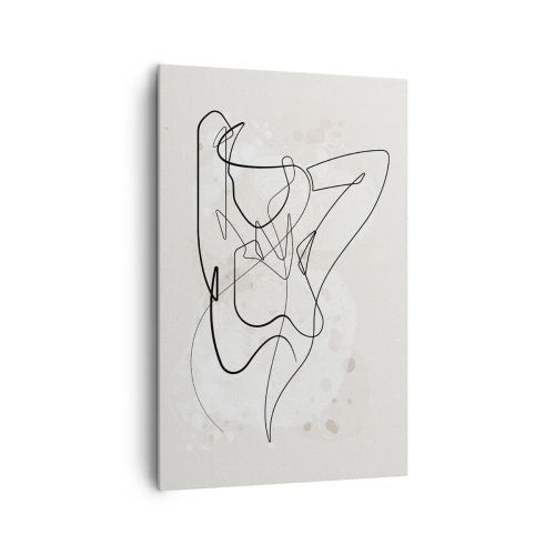 Impression sur toile - Image sur toile - Figure d'art linéaire abstraite sur fond clair - 80x120cm - L'art de la séduction - Décoration murale moderne pour le salon et la chambre ARTTOR