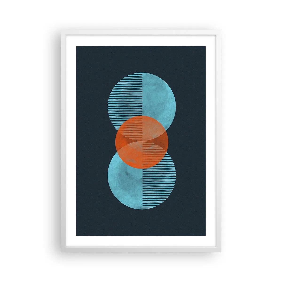 Affiche dans un cadre blanc - Poster - Composition symétrique - 50x70 cm