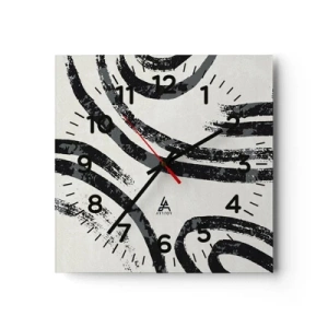 Horloge murale - Pendule murale - À moitié arrêté - 30x30 cm