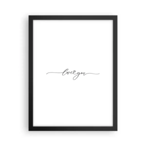 Affiche dans un cadre noir - Poster - Noir sur blanc - 30x40 cm