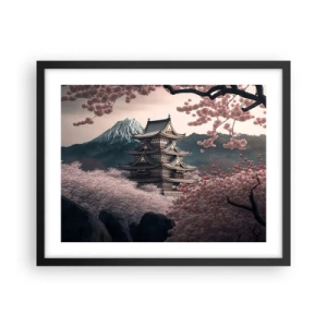 Affiche dans un cadre noir - Poster - Le pays des cerisiers en fleurs - 50x40 cm