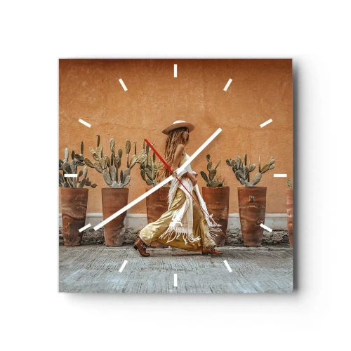 Horloge murale - Pendule murale - Style hippie - 40x40 cm