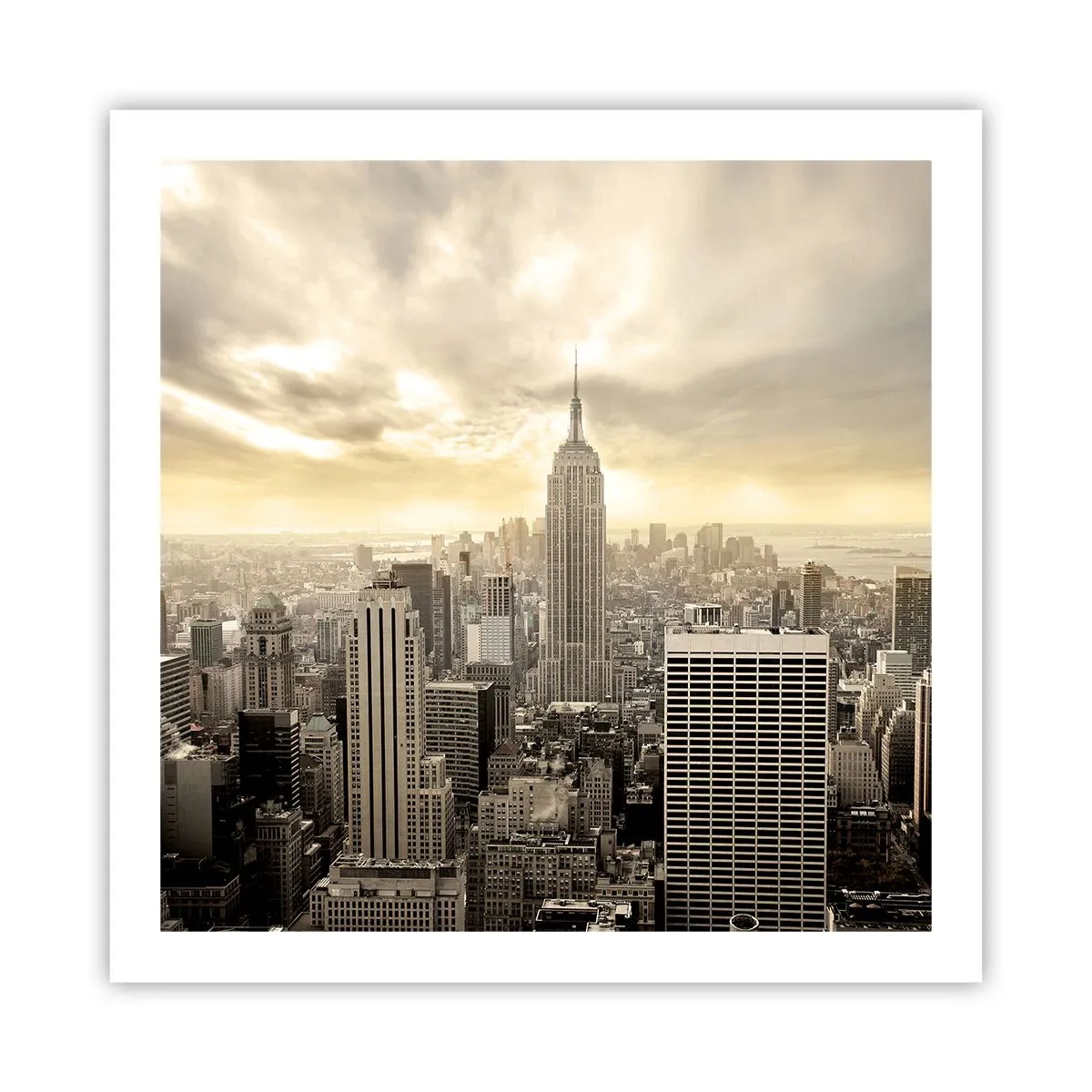 Affiche - Poster - New York tissé de gris - 60x60 cm