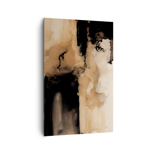 Impression sur toile - Image sur toile - Composition abstraite dans les tons de marron et de noir - 80x120cm - Une abstraction intrigante - Décoration murale moderne pour le salon et la chambre ARTTOR