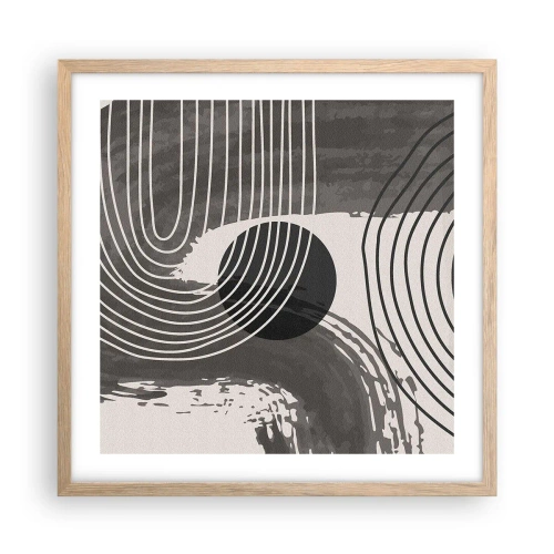 Affiche dans un chêne clair - Poster - L'ovale gagne - 50x50 cm