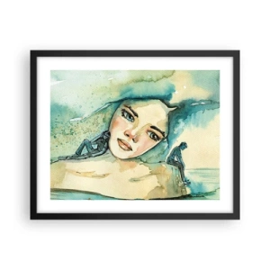 Affiche dans un cadre noir - Poster - Suis-je bleu? - 50x40 cm