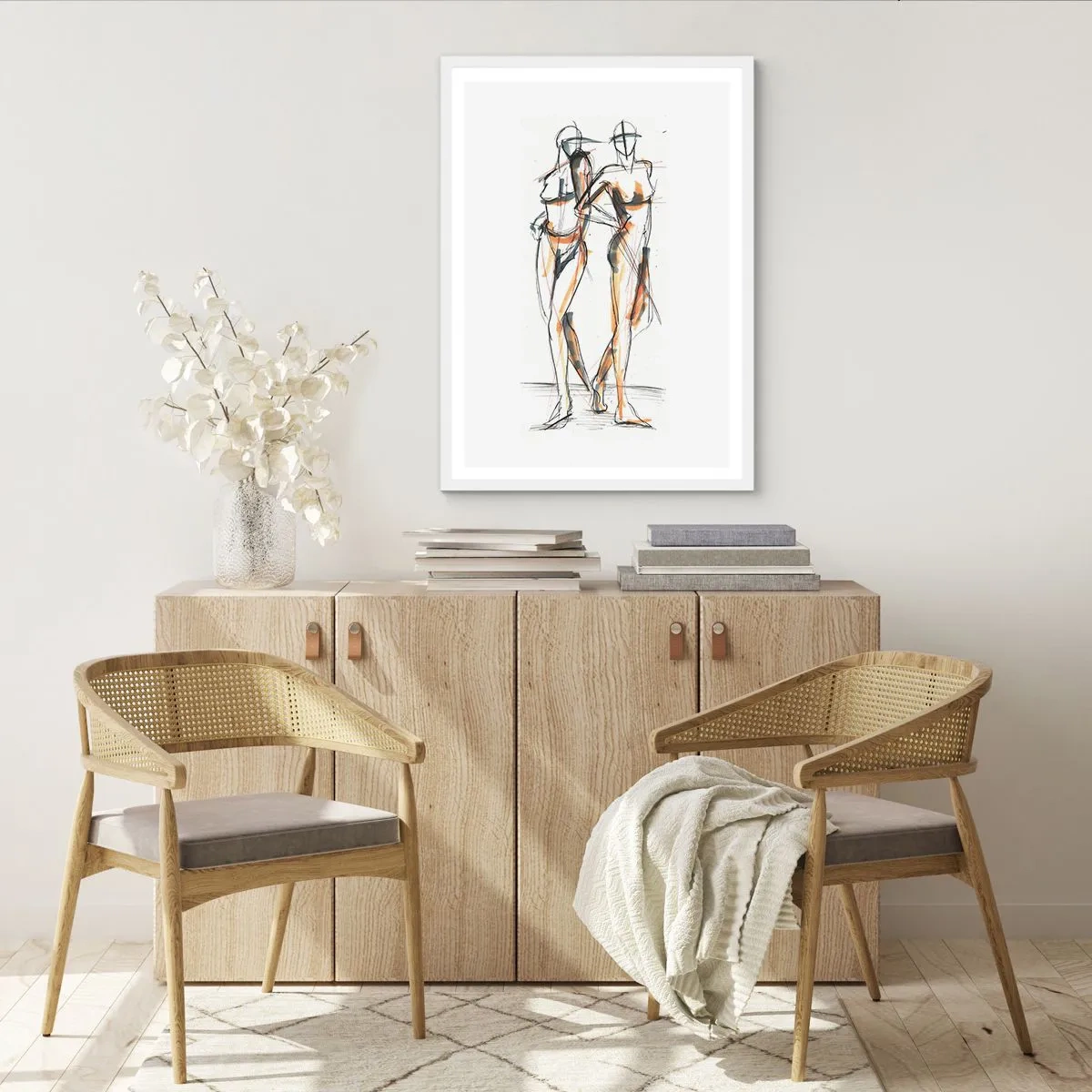 Affiche dans un cadre blanc - Poster - Étude de la grâce - 70x100 cm