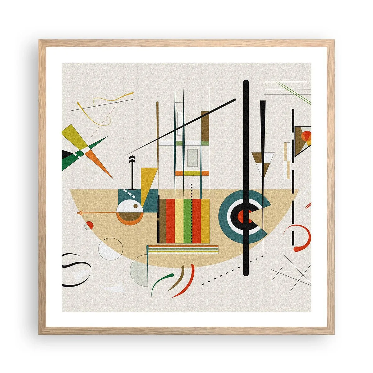 Affiche dans un chêne clair - Poster - Et le monde s’amuse - 60x60 cm