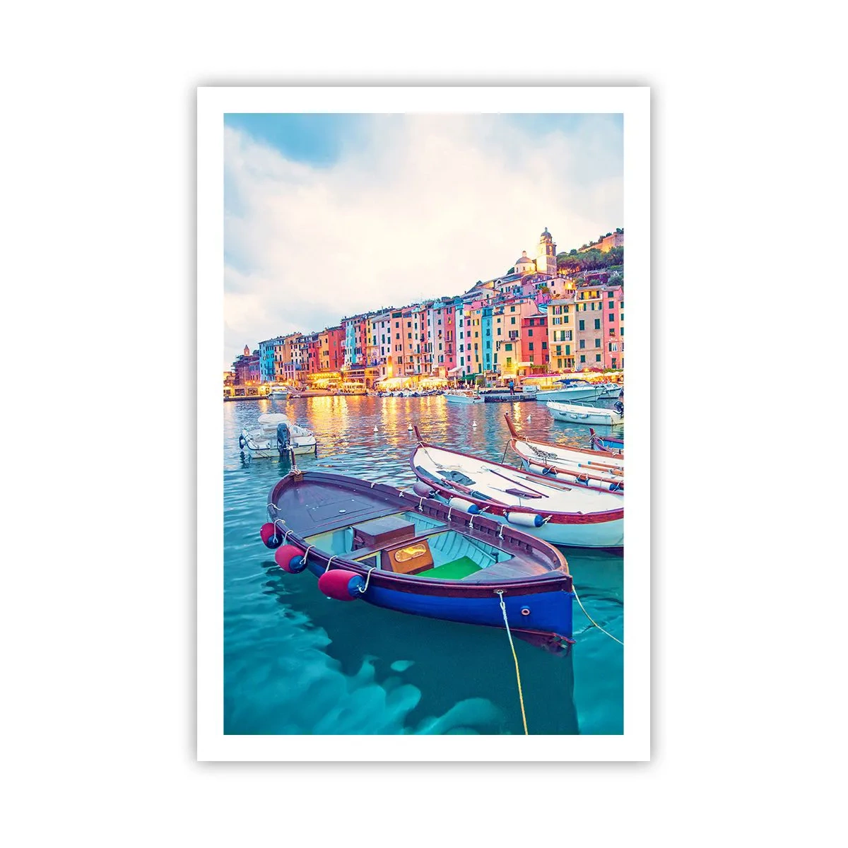 Affiche - Poster - Soirée colorée au port - 61x91 cm