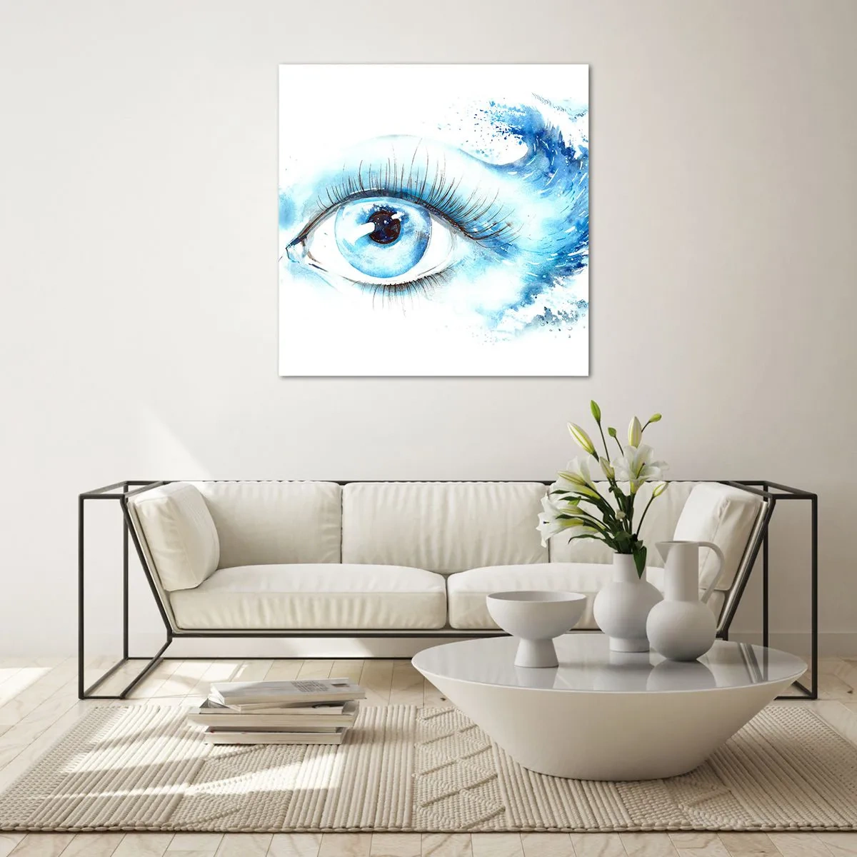 Impression sur verre - Image sur verre - Plongez-vous dans le bleu du regard - 30x30 cm