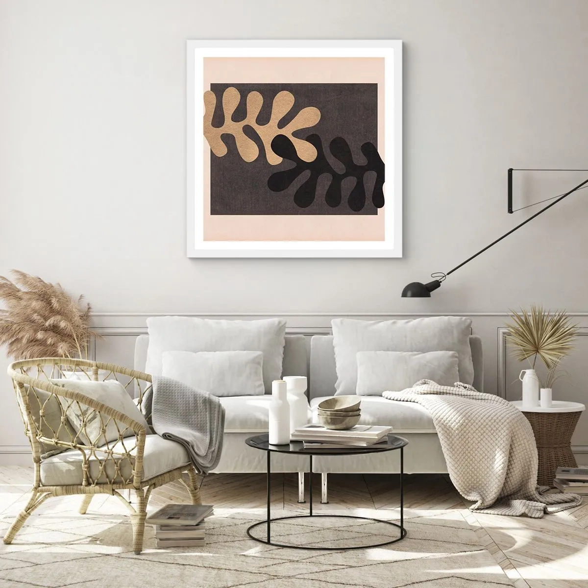 Affiche dans un cadre blanc - Poster - Absence et complément - 30x30 cm