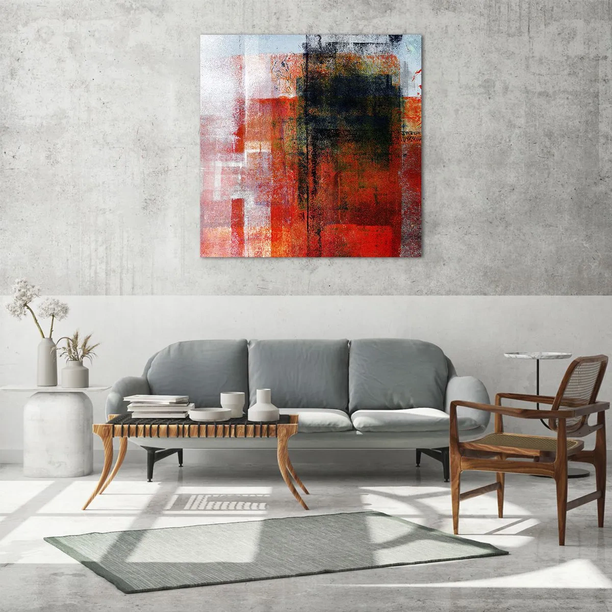 Impression sur verre - Image sur verre - Composition embrasée - 30x30 cm