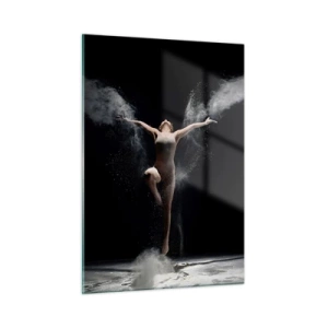 Impression sur verre - Image sur verre - Une danseuse dans des nuages de poudre sur fond noir - 50x70cm - Les elfes existent - Décoration murale moderne pour le salon et la chambre ARTTOR