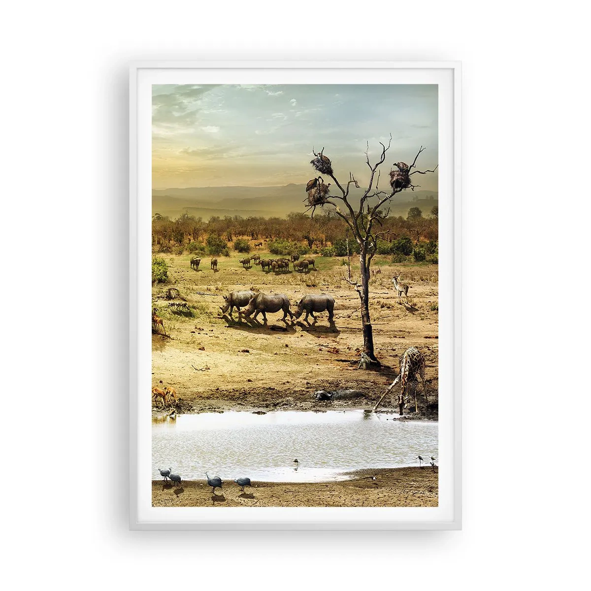 Affiche dans un cadre blanc - Poster - "Et d'Eden coulait une rivière..." - 70x100 cm