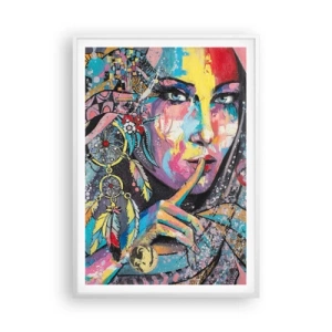 Affiche dans un cadre blanc - Poster - Taisez-vous jusqu'à ce que vous compreniez - 70x100 cm