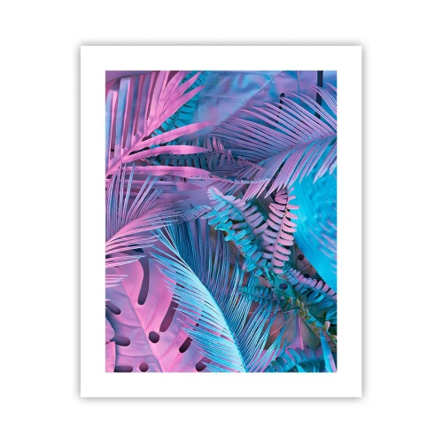 Affiche - Poster - Les tropiques en rose et bleu - 40x50 cm