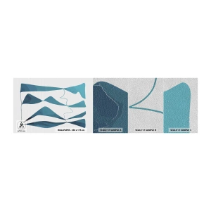 Échantillon de Papier Peint Premium Sand - Abstraction : composé turquoise - Minimalisme, Éléments, Abstraction - 100x30 cm