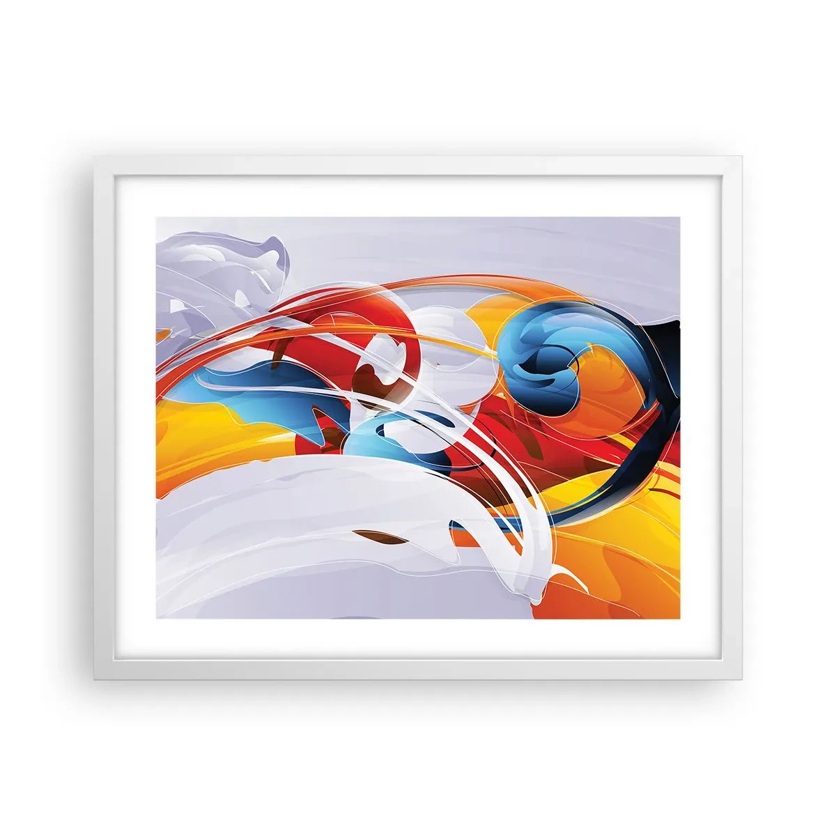 Affiche dans un cadre blanc - Poster - La danse des éléments - 50x40 cm