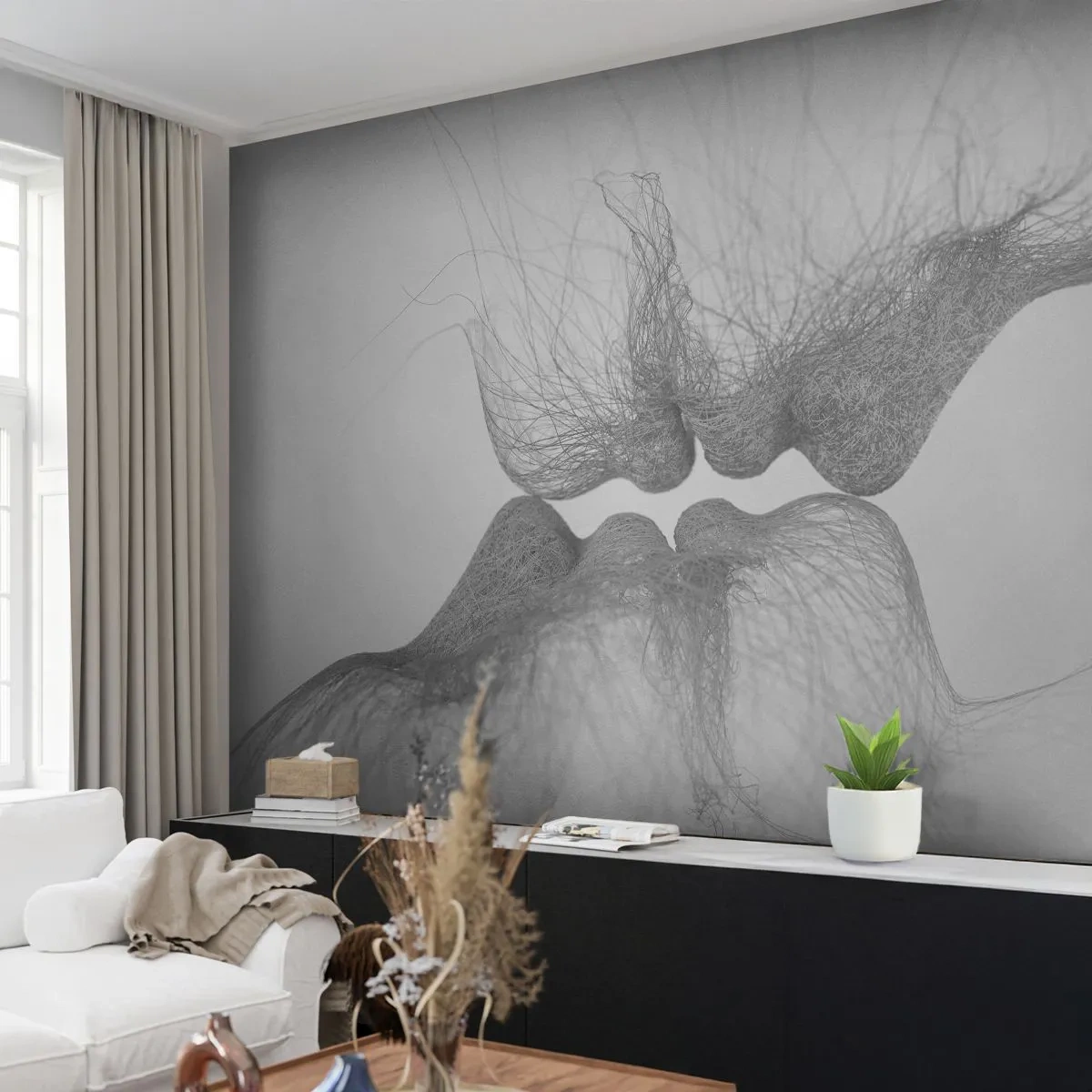 Papier Peint Photo Premium Canvas - La bise du vent - Abstraction, Graphique, Amour - 150x105 cm