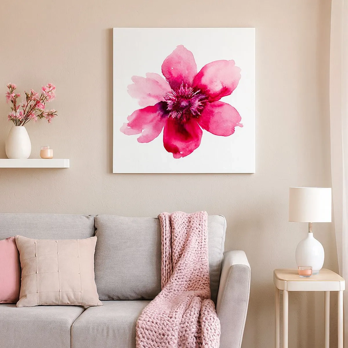 Impression sur toile - Image sur toile - Un baiser parfumé au carmin - 30x30 cm