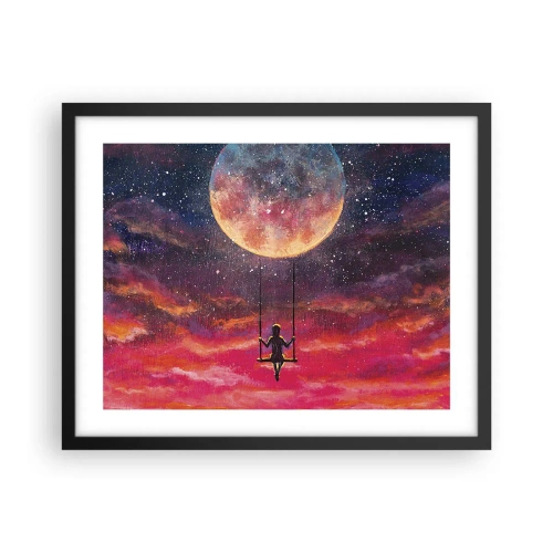 Affiche dans un cadre noir - Poster - Se balancer dans les nuages - 50x40 cm