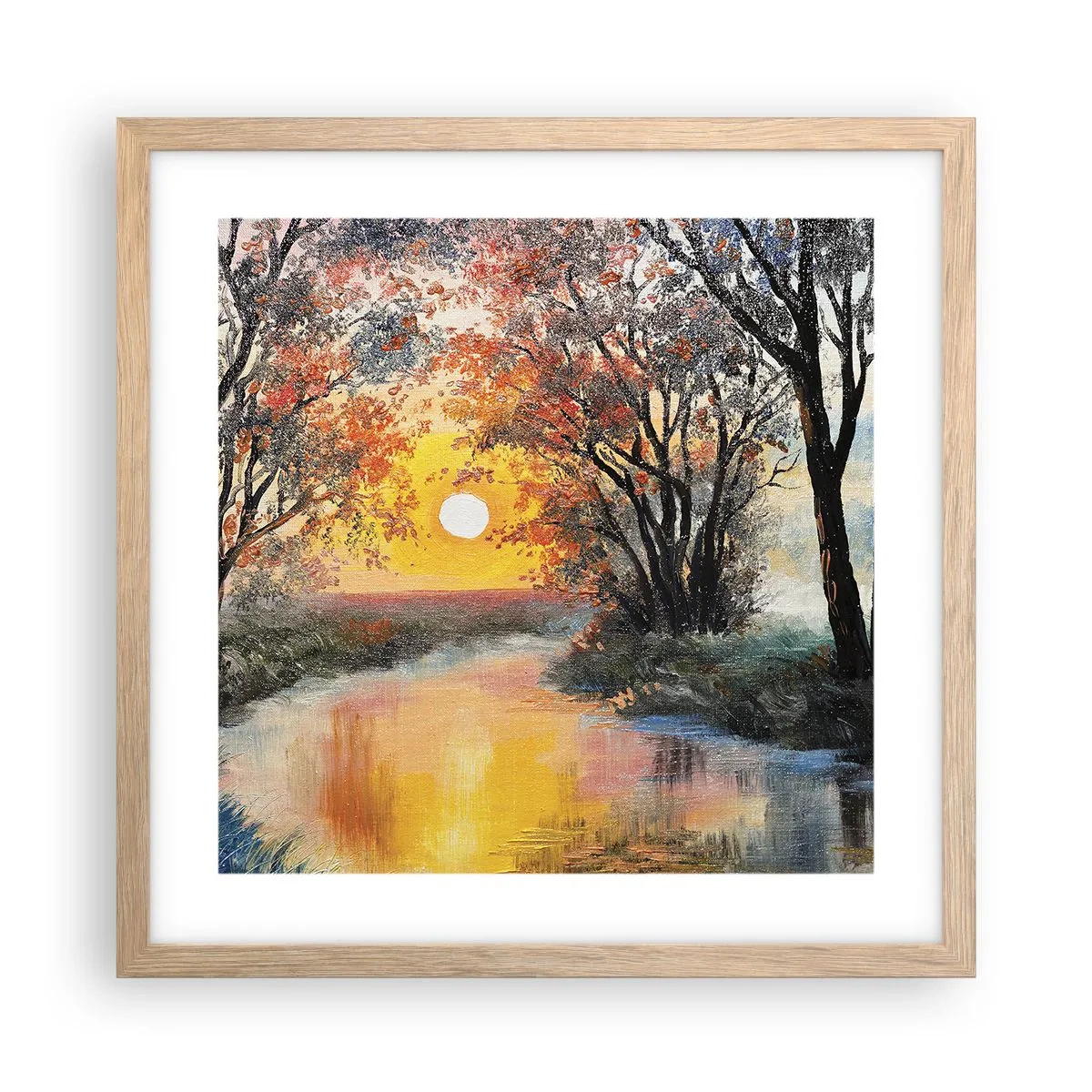 Affiche dans un chêne clair - Poster - Climats de printemps - 40x40 cm