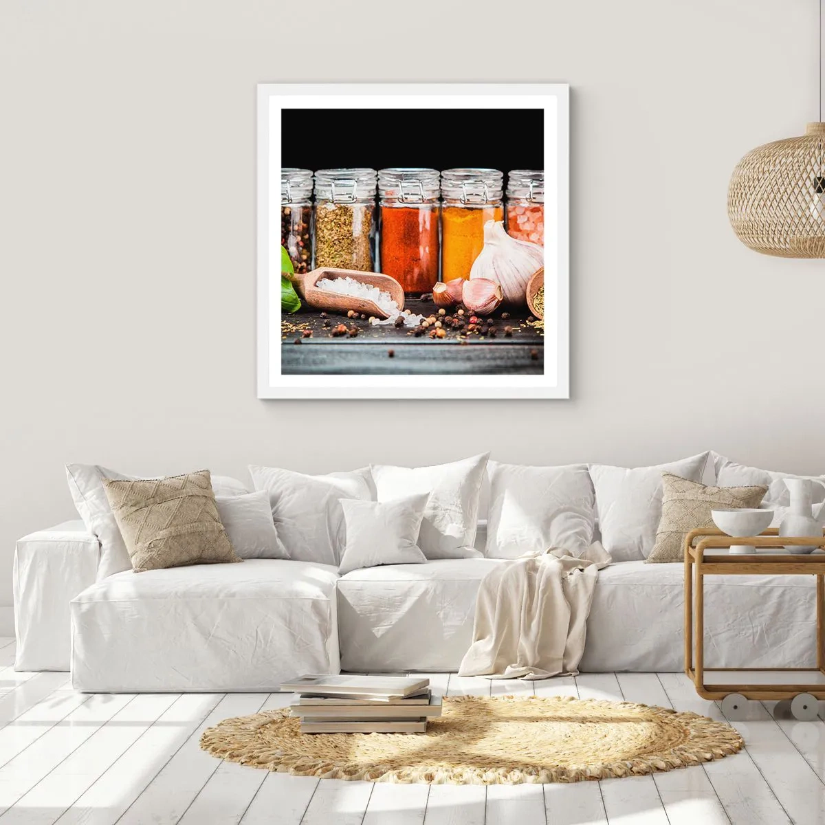 Affiche dans un cadre blanc - Poster - Pour que la vie ait du goût - 40x40 cm