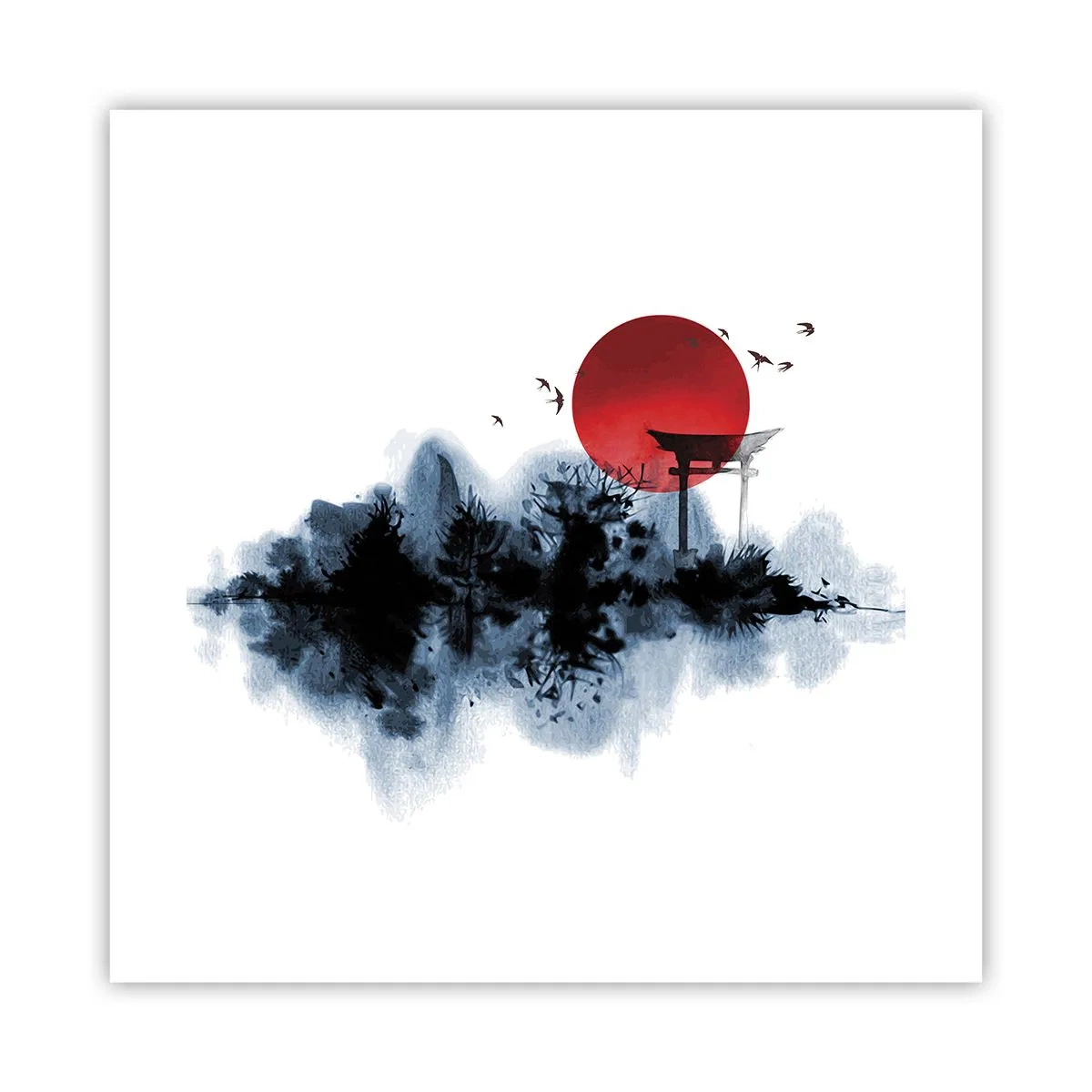 Affiche - Poster - Vue japonnaise - 40x40 cm