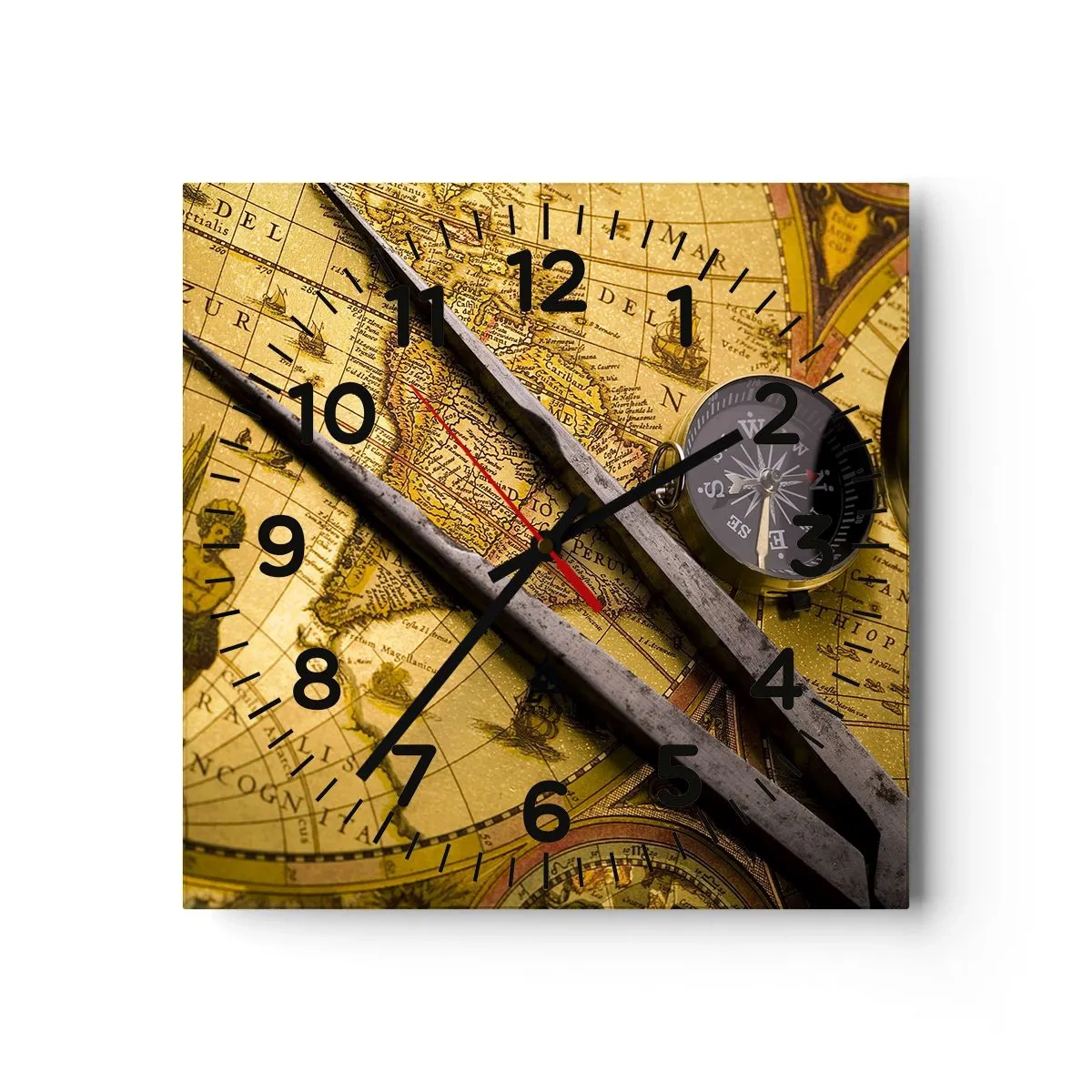 Horloge murale - Pendule murale - Où sont ces trésors? - 40x40 cm