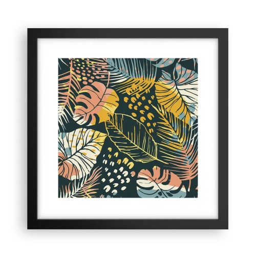 Affiche dans un cadre noir - Poster - Fantaisie feuillue - 30x30 cm