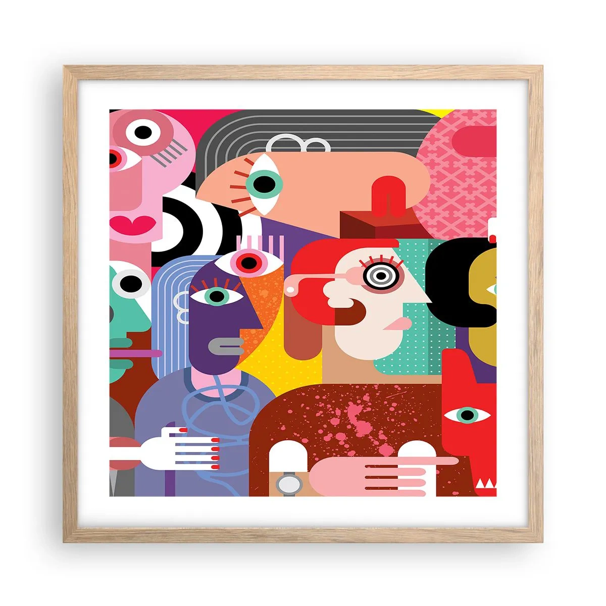 Affiche dans un chêne clair - Poster - Nous par M. Picasso - 50x50 cm