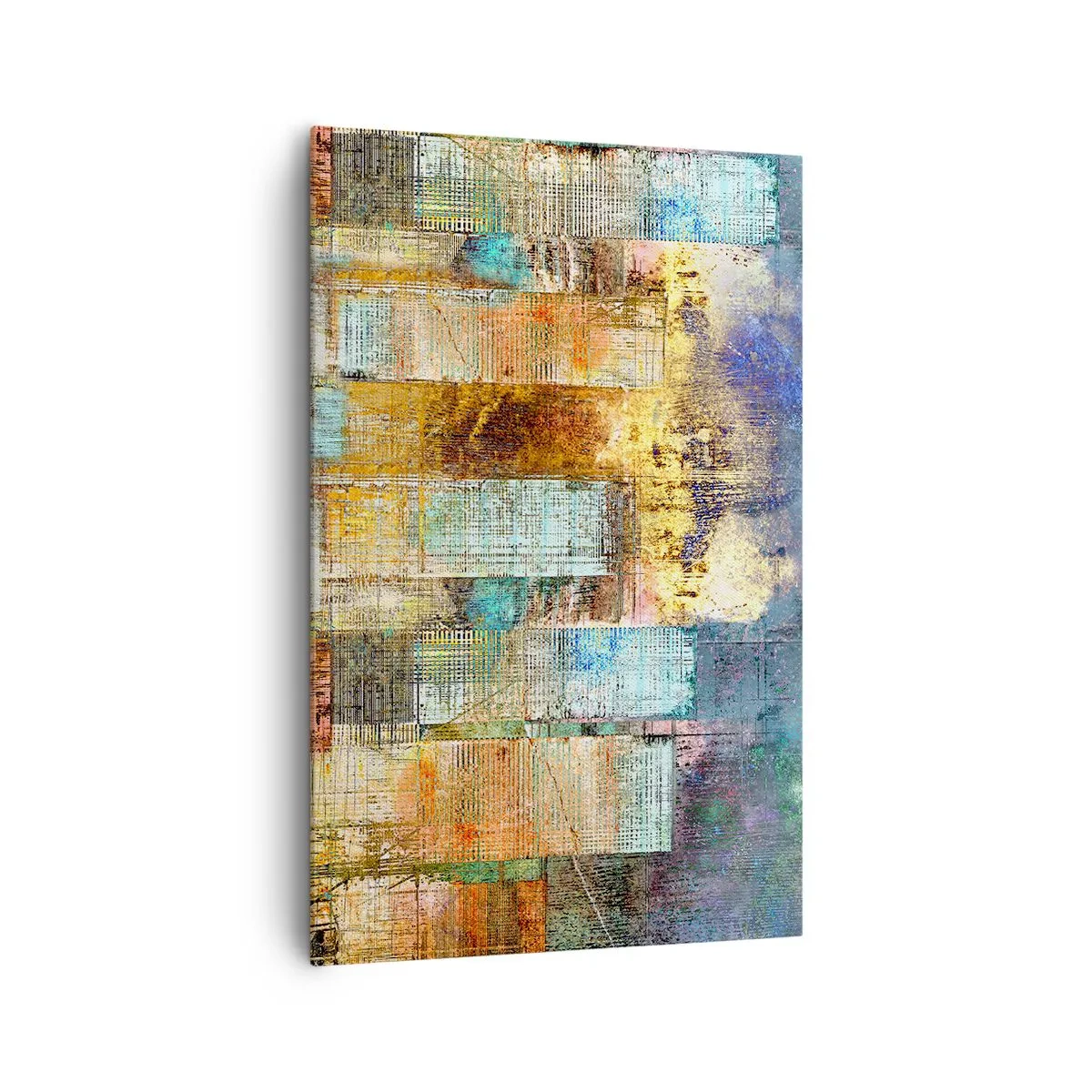 Impression sur toile - Image sur toile - Gratte-ciel abstraits de style industriel - 80x120cm - Une métropole ensoleillée - Décoration murale moderne pour le salon et la chambre ARTTOR