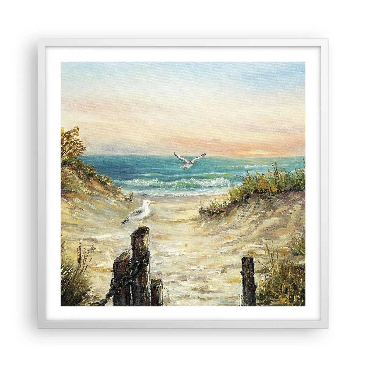 Affiche dans un cadre blanc - Poster - Retraite au calme - 60x60 cm