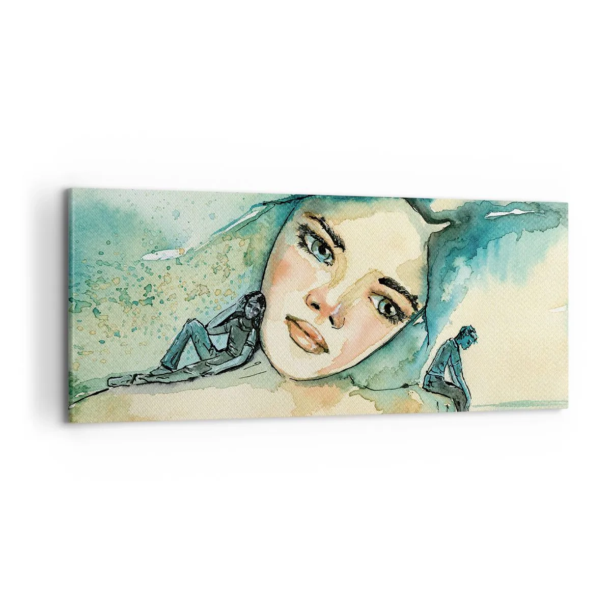 Impression sur toile - Image sur toile - Suis-je bleu? - 100x40 cm