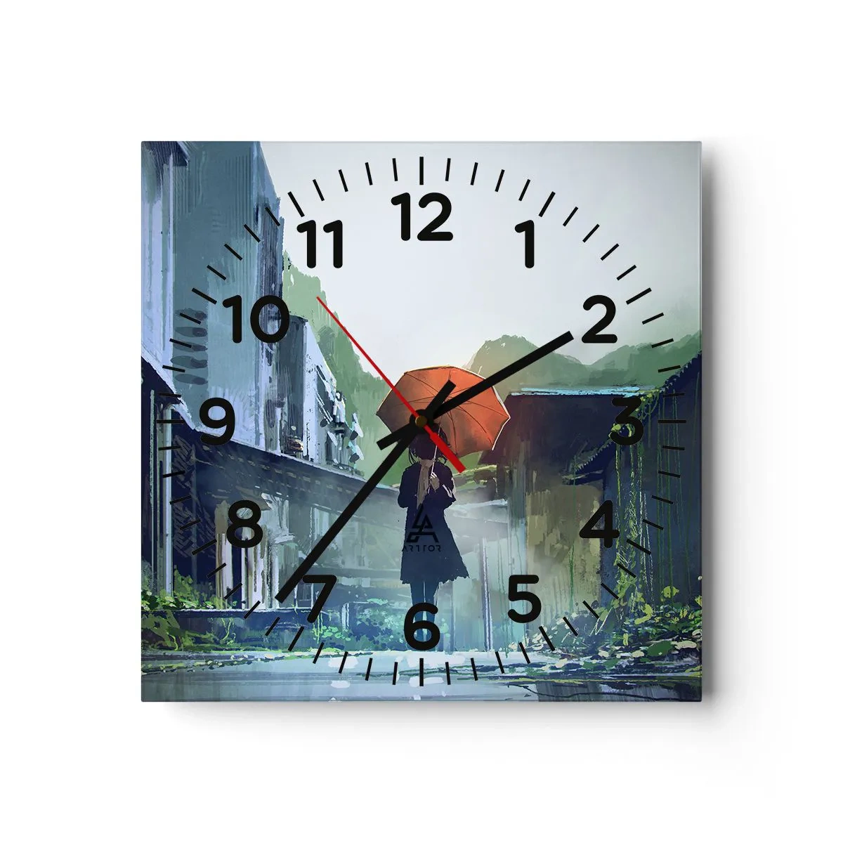 Horloge murale - Pendule murale - Pluie vivifiante - 30x30 cm